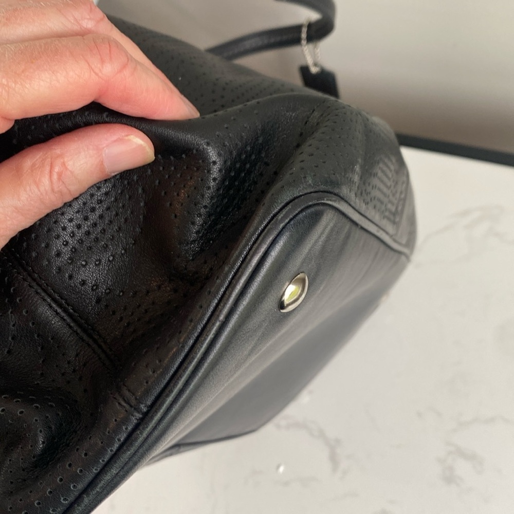 Coach 21938 Signature "C" Perforated Leather Handbag. - Picture 8 of 17